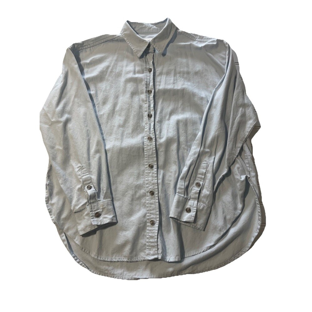 Universal Thread Women's Small Oversized Blue Button Down Cotton Shirt Classic